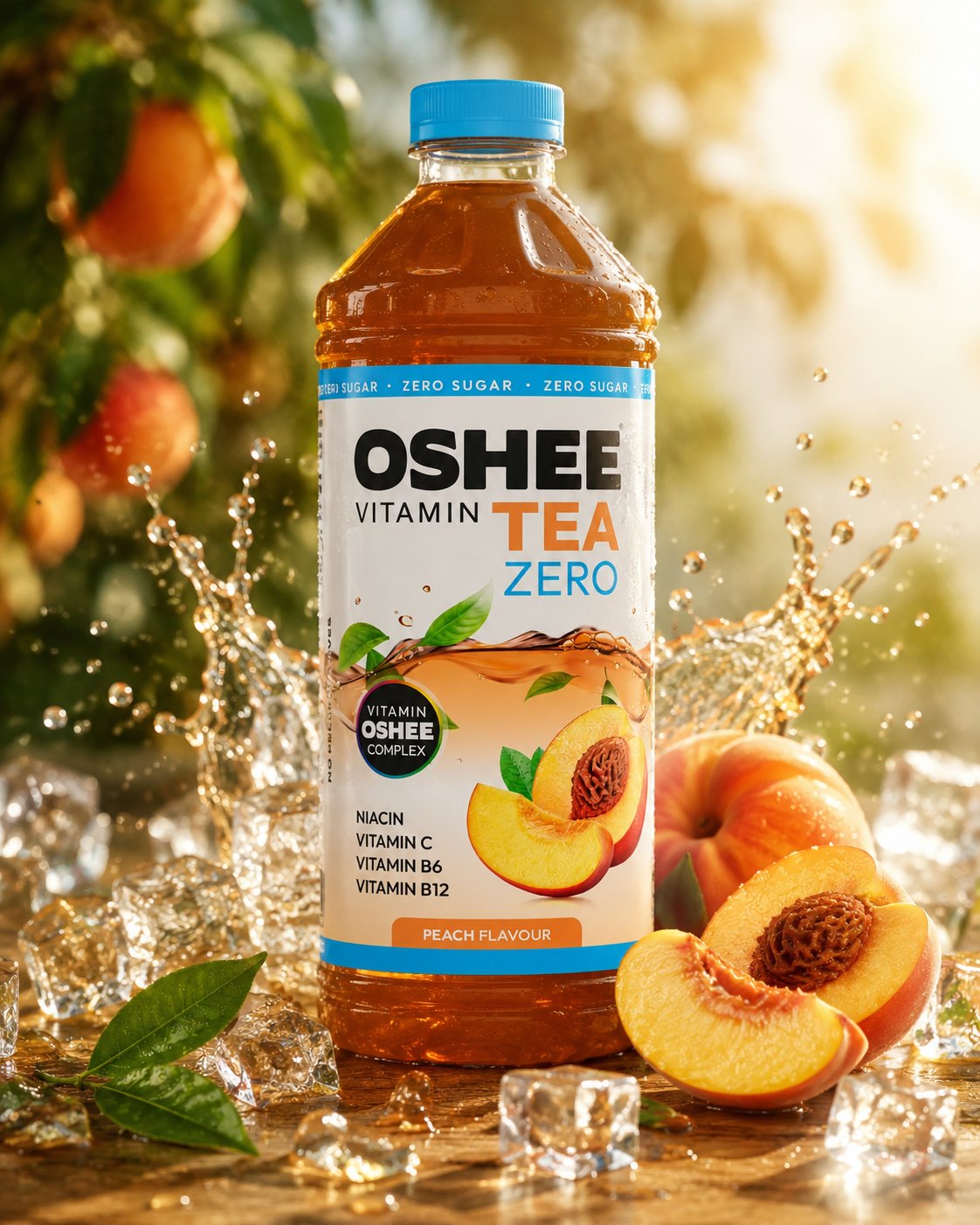 Oshee vitamin tea brzoskwinia — packshot AI